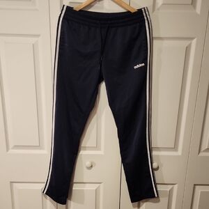 Adidas Kids Dark Blue Joggers with White Stripes